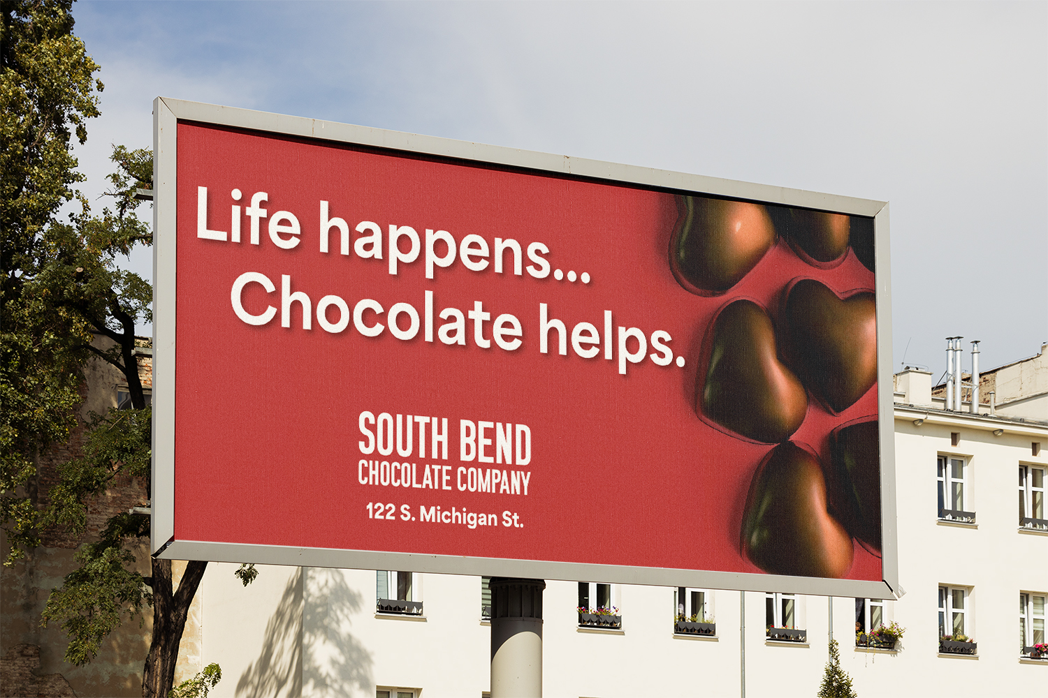 South Bend Chocolate Cafe billboard design