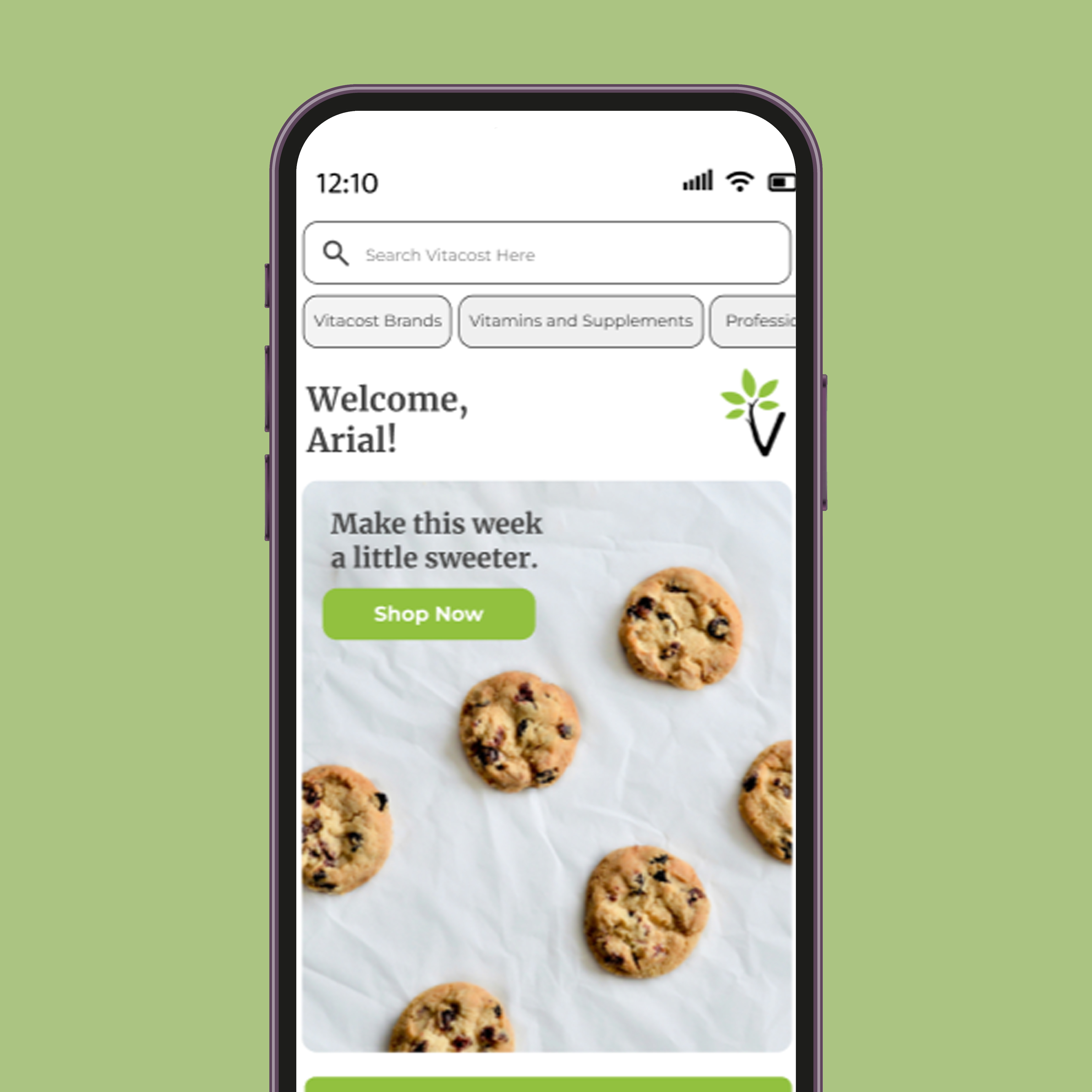 Vitacost app redesign preview screens